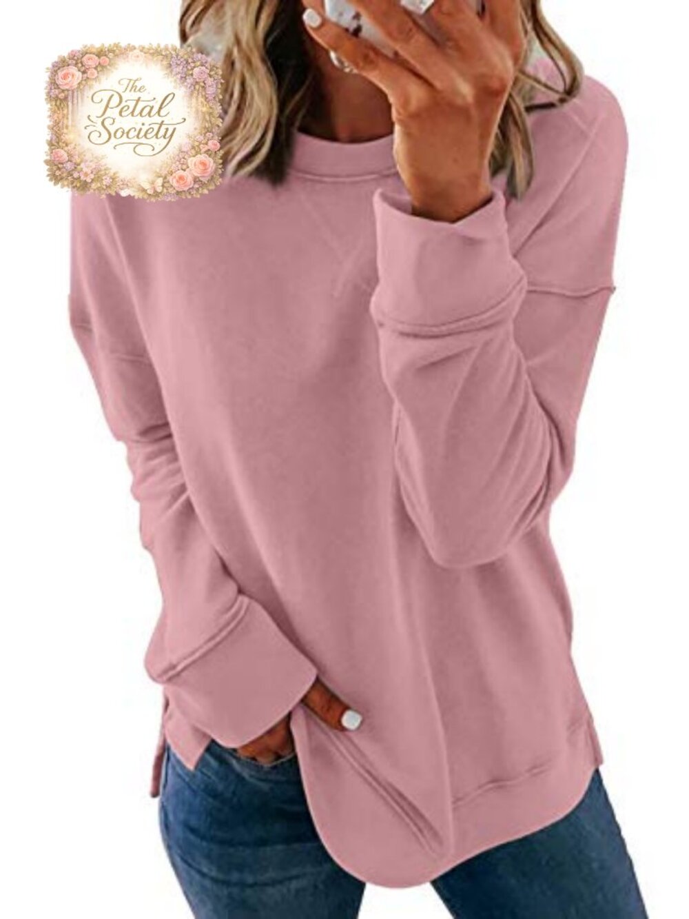 Women's Crewneck Sweatshirt Loose Long Sleeve Relaxed Pullover Top